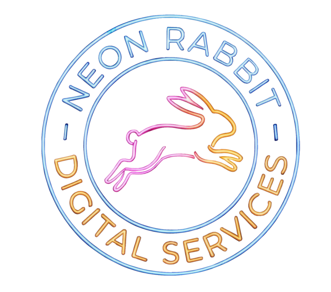 Neon Rabbit Digital Services neon badge logo